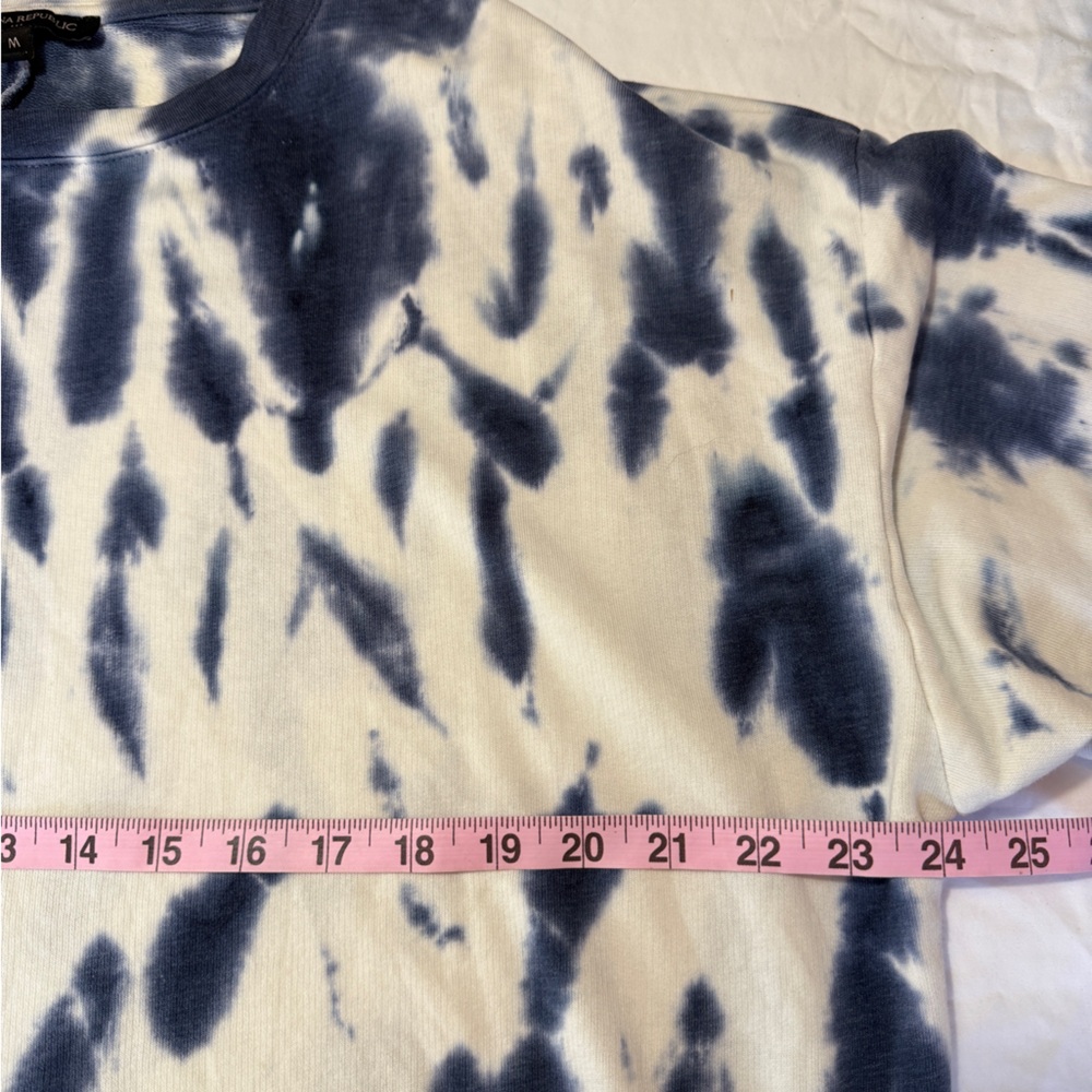 Banana Republic Blue White Tie Dye Long Sleeve Pullover Sweatshirt Size M - Picture 6 of 6